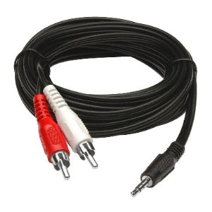 Cable RCA Macho BRobotix 80161 | 1.80 Metros, Adaptador Divisor 3.5 Mm a 2 RCA Macho