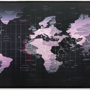Brobotix Mousepad Gamer Planisferio, Tapete Antiderrapante, Medidas 79.2 X 30 Centímetros.