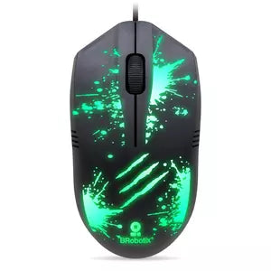 Mouse USB BRobotix 263939 | Iluminado RGB, Compatible con Laptop y PC