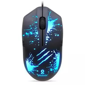 Mouse USB BRobotix 263939 | Iluminado RGB, Compatible con Laptop y PC