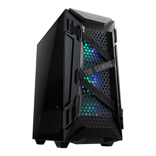 Gabinete Gamer ASUS TUF Gaming GT301 con Ventana - Midi-Tower, ATX, Micro-ATX, Mini-ATX, USB 3.2, sin Fuente, 4 Ventiladores Instalados, Negro