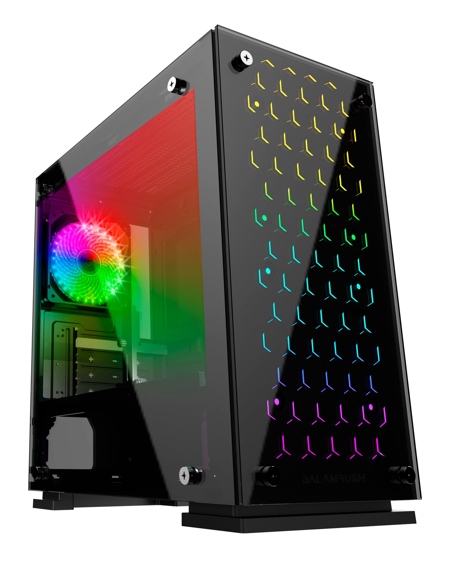 Gabinete GAMER BALAM RUSH TALOS GI980 Micro Tower Micro ATX Y Mini ITX Cristal Templado USB 3.0 3 VENT -