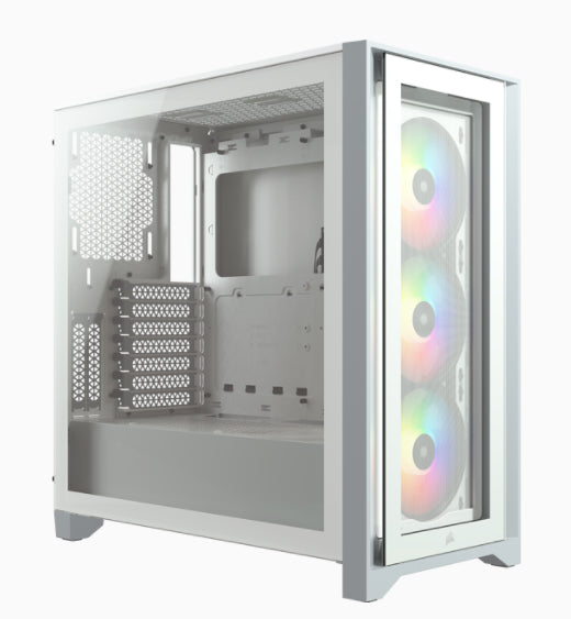 Gabinete  CORSAIR iCue 4000X RGB - Semi-Torre, Gabinete, Blanco