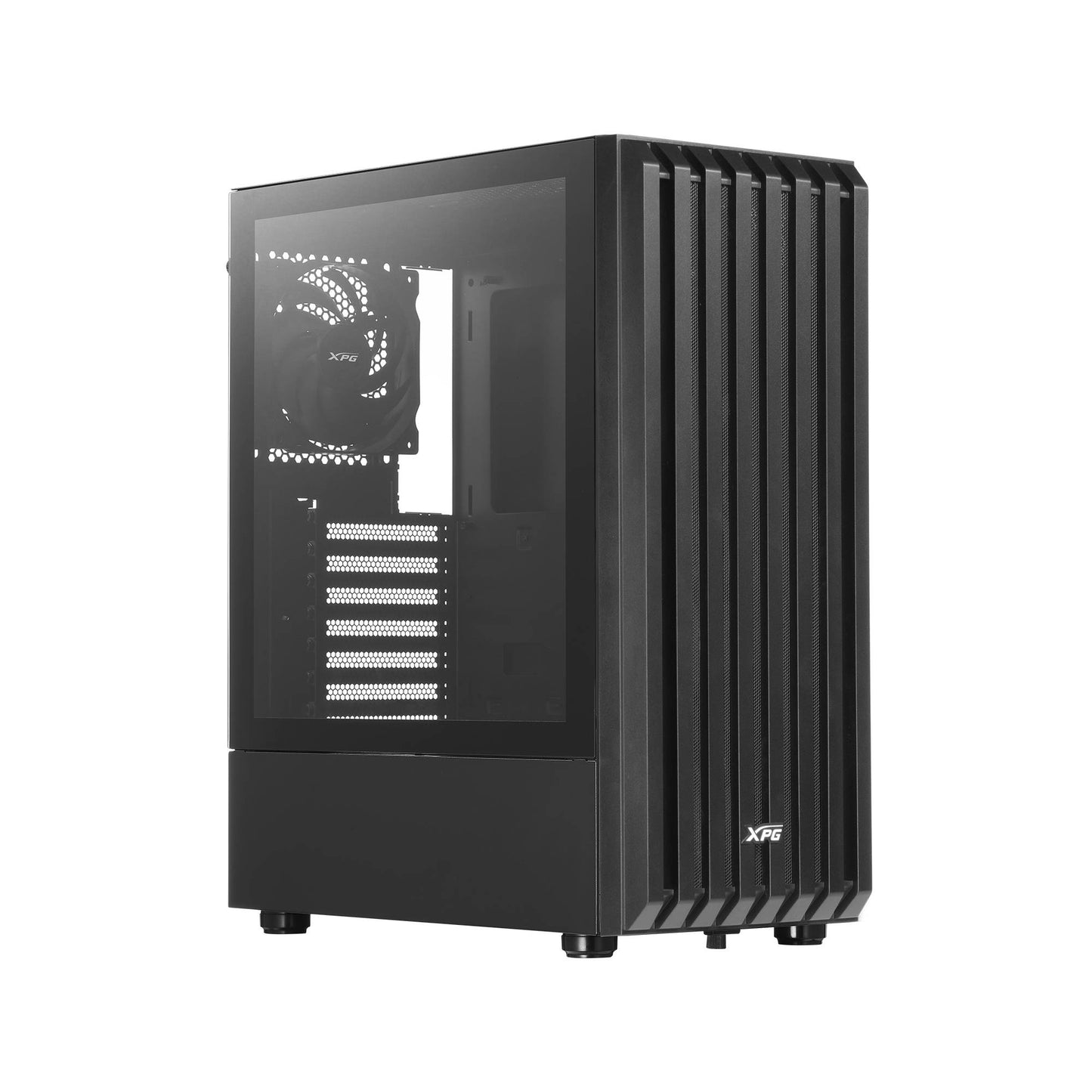 Gabinete GAMER XPG VALOR STORMMT. Media torre (ATX - Micro-ATX y Mini-ITX). Panel lateral de vidrio templado. Filtro de polvo desmontable. VALORSTORMMT-BKCW