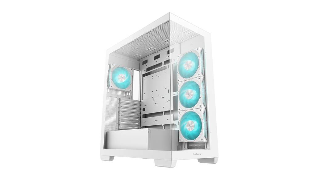 Gabinete Gaming DeepCool CG580 4F White Midi-Tower - ATX/Micro-ATX/Mini-ITX, USB 3.0, sin Fuente, 4 Ventiladores Instalados, Blanco  R-CG580-WHADA4-G-1