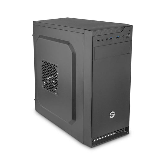GETTTECH GABINETE PC MEDIA TORRE - ATX/MICRO ATX/MINI ITX, USB 3.0, 1 VENTILADOR, INCKLUYE FUENTE DE 550W, NEGRO, MOD. GCM-550AC-01