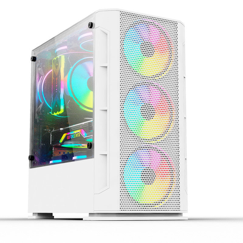 YEYIAN GABINETE GAMER HAIZEN  BLANCO - MEDIA TORRE, ATX/MINI ATX MICRO ATX, 4 ESPACIOS DE EXP, HASTA 8 VENT INC 3, SIN FUENTE, GPU  320MM, YCH-042820