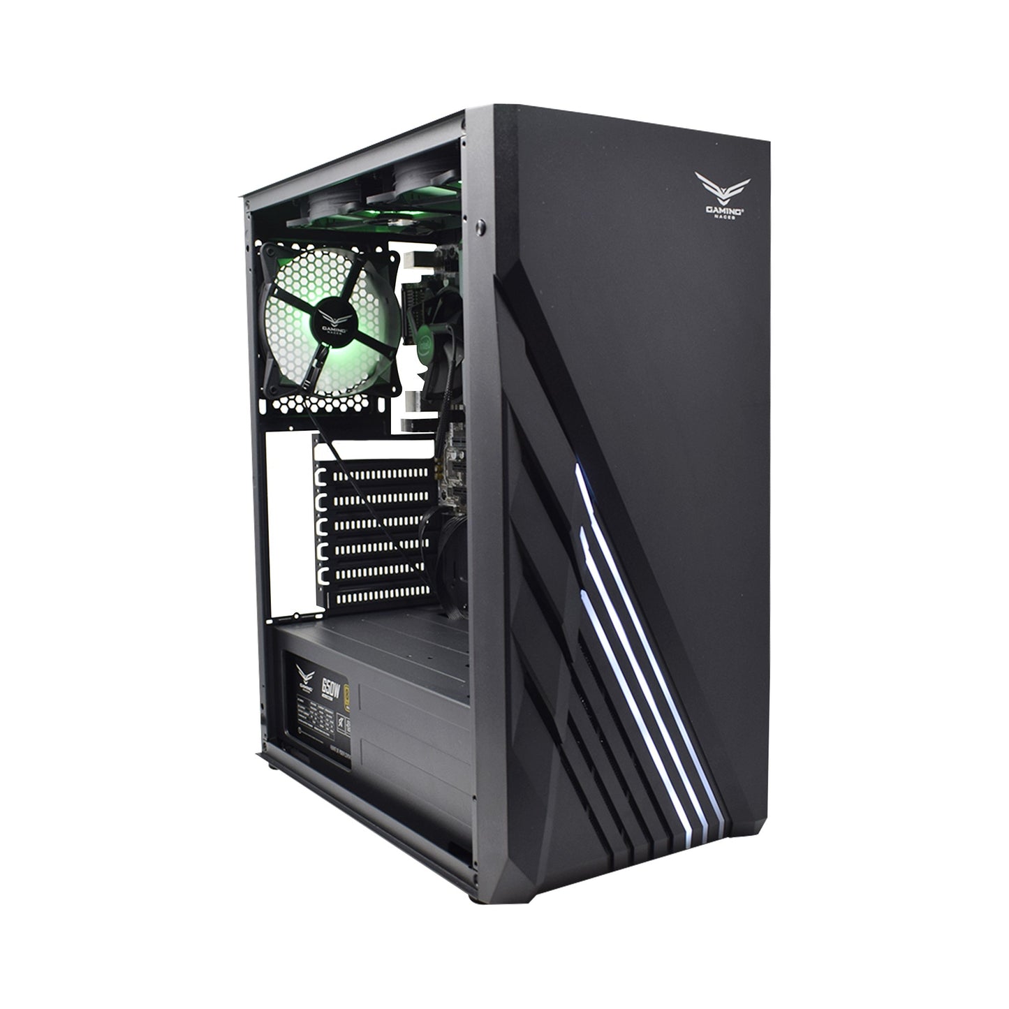 Gabinete Gamer Full Atx Zion Rg B Cristal Templado 2 Ventiladores