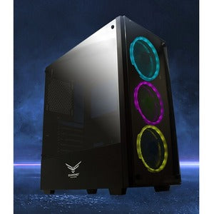 Gabinete Gamer Naceb Player RGB con Cristal Templado 3 Ventiladores Incluidos S/n Fuente Atx/micro Atx  Atx Negro