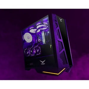 Gabinete Gamer Naceb Colosus con Cristan Templado Full Tower RGB 3 Ventiladores Incluidos Eatx/atx S/n Fuente Negro