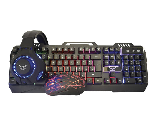 Naceb Kit Gamer 4 en 1 | Teclado/Mouse/Headset/Mousepad
