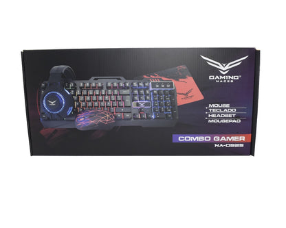 Naceb Kit Gamer 4 en 1 | Teclado/Mouse/Headset/Mousepad
