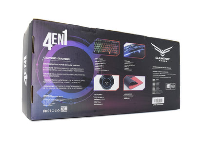 Naceb Kit Gamer 4 en 1 | Teclado/Mouse/Headset/Mousepad