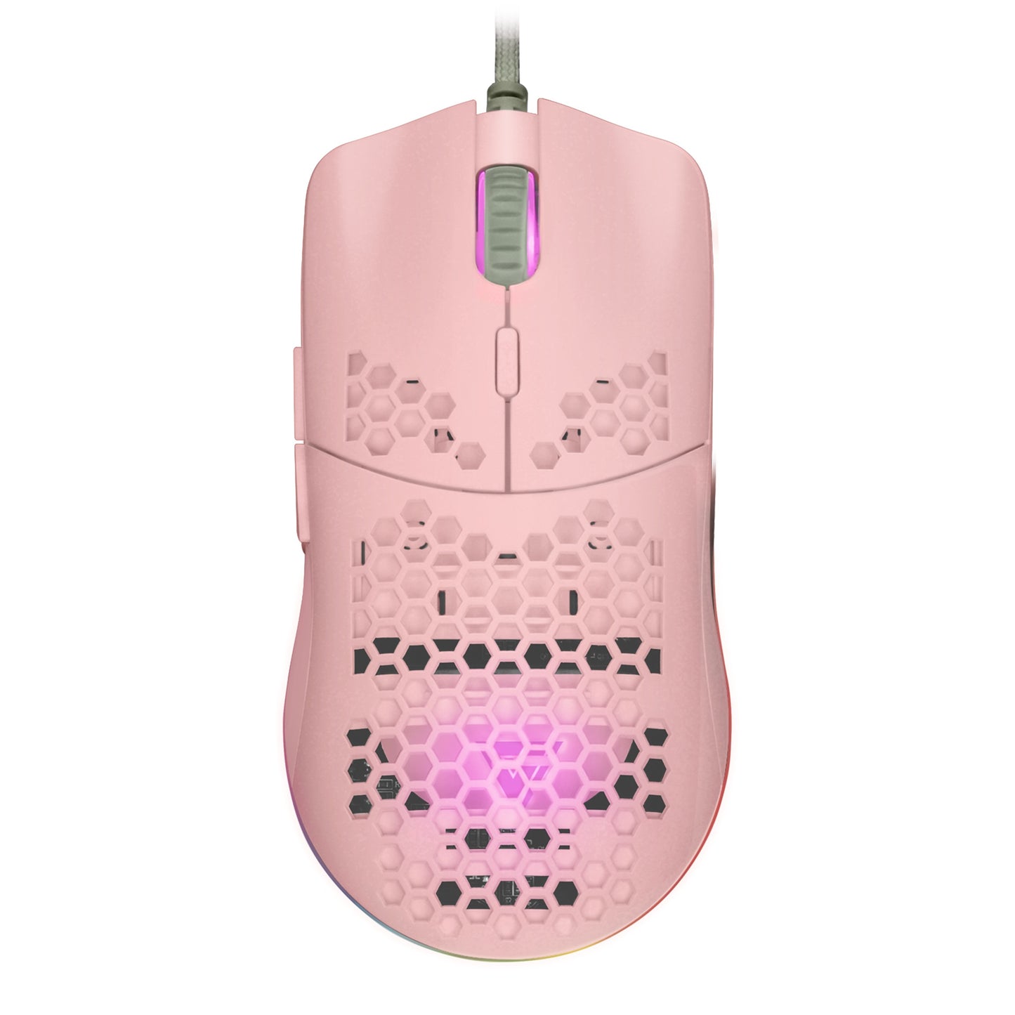 Mouse  GAME FACTOR MOG601 - Juego, Laser, 16000 DPI, Rosa