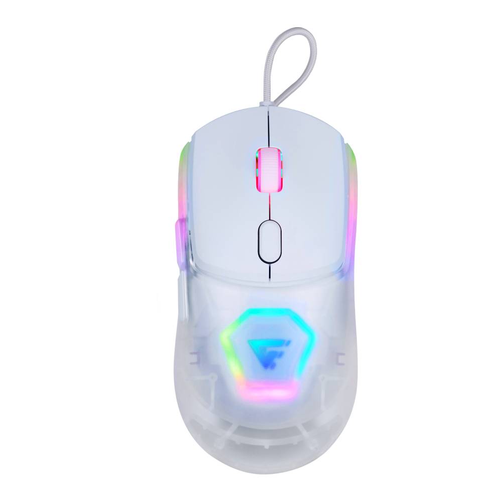 MOUSE GAME FACTOR MOG530-WH - CARCASAS INTERCAMBIABLES, PIXART 3327, 12, 000 DPI, RGB, USB, BLANCO