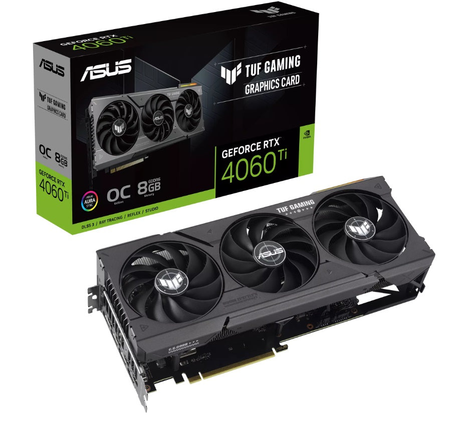 Tarjeta Gráfica Asus TUF Gaming GeForce RTX™ 4060 Ti OC Edition 8 GBGDDR6 - PCIe 4.0, HDMI 2.1a, DisplayPort 1.4ª.