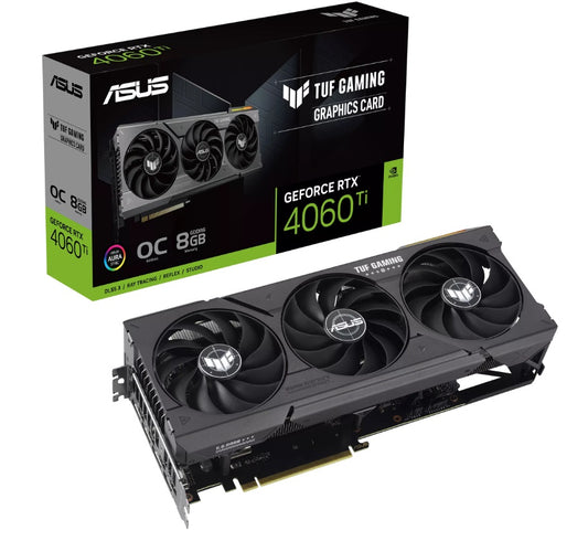 Tarjeta Gráfica Asus TUF Gaming GeForce RTX™ 4060 Ti OC Edition 8 GBGDDR6 - PCIe 4.0, HDMI 2.1a, DisplayPort 1.4ª.