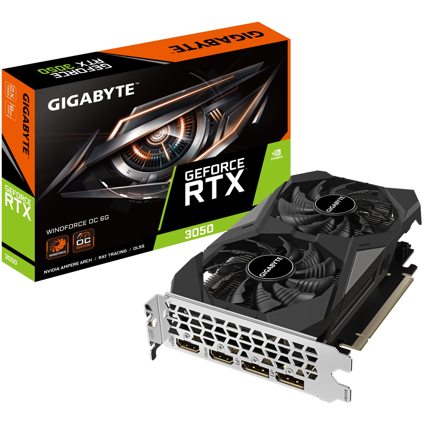 Tarjeta Gráfica Gigabyte NVIDIA GeForce RTX 3050 WINDFORCE OC, 6GB 96-bit GDDR6, PCI Express 4.0