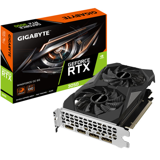 Tarjeta Gráfica Gigabyte NVIDIA GeForce RTX 3050 WINDFORCE OC, 6GB 96-bit GDDR6, PCI Express 4.0